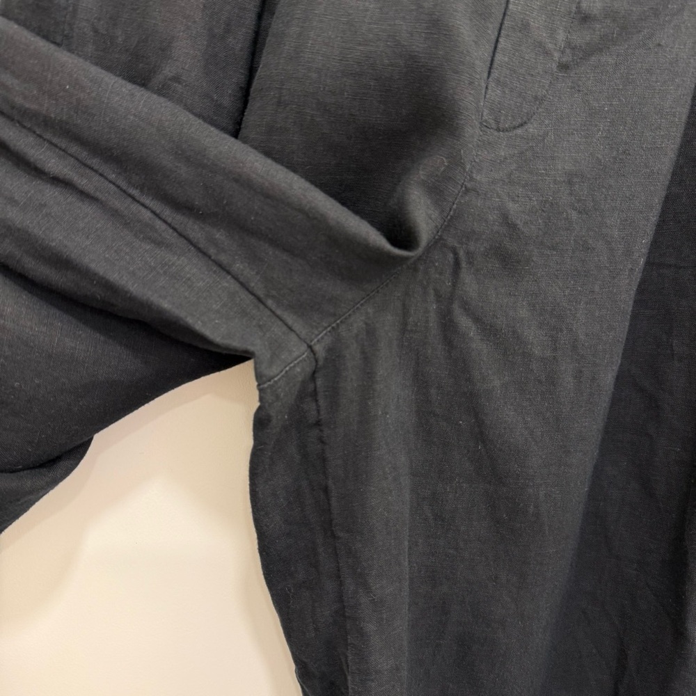 Athleta Playa Linen Wide Crop Pant Black Wide-Leg Cropped Pants size 12 Tall 12T - Picture 9 of 15